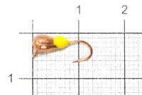 Мормышка Капля с наплывом с ушком d3 266-021 медь, желтый наплыв Nautilus