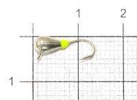 Мормышка Капля с наплывом с ушком d3 267-009 серебро, желтый наплыв Nautilus