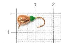 Мормышка Капля с наплывом с ушком d4 264-019 медь, зеленый наплыв Nautilus