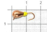 Мормышка Капля с наплывом с ушком d4 266-021 медь, желтый наплыв Nautilus