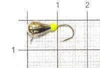 Мормышка Капля с наплывом с ушком d4 267-009 серебро, желтый наплыв Nautilus