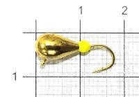 Мормышка Капля с наплывом с ушком d5 261 золото, желтый наплыв Nautilus