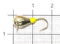 Мормышка Капля с наплывом с ушком d5 267 серебро, желтый наплыв Nautilus