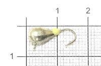 Мормышка Капля с фосфорным наплывом и ушком d5 430-029 серебро Nautilus