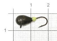 Мормышка Капля с фосфорным наплывом и ушком d6 433-032 черный никель Nautilus