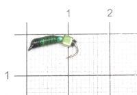 Мормышка Ручейник №1 d1 зеленый кубик, зеленый Санхар