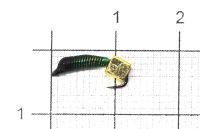 Мормышка Ручейник №1 d1 золотой кубик, зеленый Санхар
