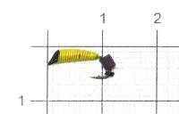 Мормышка Ручейник №1 d1 кубик хамелеон, желтый Санхар