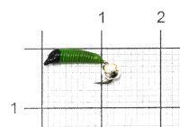 Мормышка Ручейник №1 d1 серебряный шар, салатовый Санхар