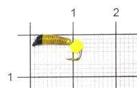 Мормышка Ручейник №1 d1 флуоресцентный шар желтый, желтый Санхар