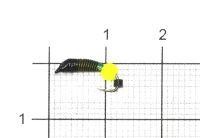 Мормышка Ручейник №1 d1 флуоресцентный шар желтый, зеленый Санхар