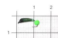 Мормышка Ручейник №1 d1 флуоресцентный шар зеленый, зеленый Санхар