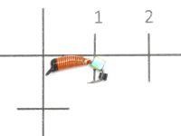 Мормышка Ручейник №2 d1.5 кубик хамелеон, красный Санхар