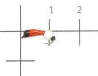 Мормышка Ручейник №2 d1.5 серебряный кубик, красный Санхар