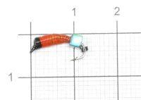 Мормышка Ручейник №3 d1.5 кубик хамелеон, красный Санхар