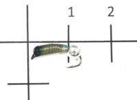 Мормышка Ручейник №3 d1.5 серебряный шар, зеленый Санхар