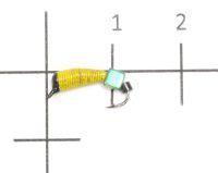 Мормышка Ручейник №4 d2 кубик хамелеон, желтый Санхар