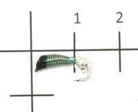 Мормышка Ручейник №4 d2 серебряный шар, зеленый Санхар