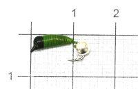 Мормышка Ручейник №4 d2 серебряный шар, салатовый Санхар