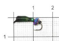 Мормышка Ручейник №5 d2 кристалл хамелеон, зеленый Санхар