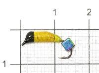 Мормышка Ручейник №5 d2 кубик хамелеон, желтый Санхар