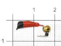 Мормышка Ручейник №5 d2 латунный шар, красный Санхар