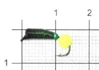 Мормышка Ручейник №5 d2 флуоресцентный шар, зеленый Санхар