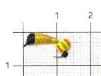 Мормышка Ручейник №6 d2.5 бисер арбуз, желтый Санхар