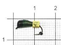 Мормышка Ручейник №6 d2.5 золотой кубик, зеленый Санхар