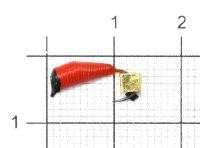 Мормышка Ручейник №6 d2.5 золотой кубик, красный Санхар