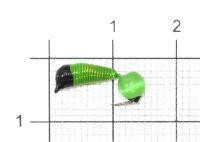 Мормышка Ручейник №6 d2.5 кошачий глаз, салатовый Санхар