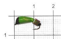 Мормышка Ручейник №6 d2.5 кубик хамелеон, салатовый Санхар