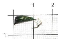 Мормышка Ручейник №6 d2.5 серебряный кубик, зеленый Санхар