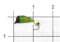 Мормышка Ручейник №6 d2.5 серебряный шар, салатовый Санхар