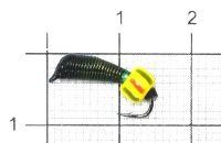 Мормышка Ручейник №7 d2.5 бисер арбуз, зеленый Санхар