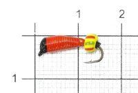 Мормышка Ручейник №7 d2.5 бисер арбуз, красный Санхар