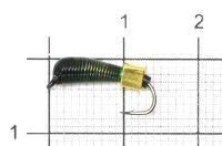 Мормышка Ручейник №7 d2.5 золотой кубик, зеленый Санхар