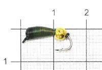 Мормышка Ручейник №7 d2.5 латунный шар, зеленый Санхар