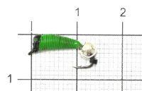 Мормышка Ручейник №7 d2.5 серебряный шар, салатовый Санхар