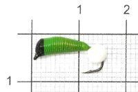 Мормышка Ручейник №7 d2.5 флуоресцентный белый, салатовый Санхар