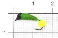 Мормышка Ручейник №7 d2.5 флуоресцентный желтый, салатовый Санхар