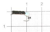 Мормышка Столбик №2 d1.5 зеленый кубик, медь Санхар