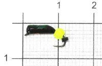 Мормышка Столбик №3 d2 флуоресцентный шар желтый, медь Санхар