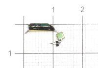 Мормышка Столбик №4 d2 зеленый кубик, латунь Санхар