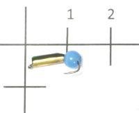 Мормышка Столбик №4 d2 кошачий глаз голубой, латунь Санхар