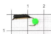 Мормышка Столбик №5 d2 флуоресцентный шар зеленый, латунь Санхар