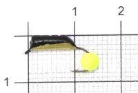 Мормышка Столбик №7 d2.5 флуоресцентный шар желтый, латунь Санхар