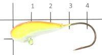 Мормышка судаковая Уралка Светлячок 12гр 13 желто-красный Fish Gold