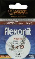 Поводок Flexonit 1х19 2,5кг 15см silver Agat