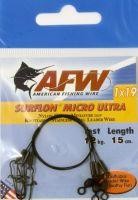 Поводок оснащенный AFW Surflon Micro Ultra 1*19 12кг-15см